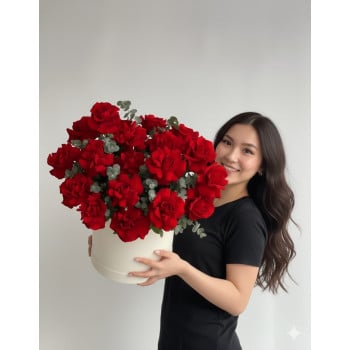 Коробка из букета роз %22Страсть%22