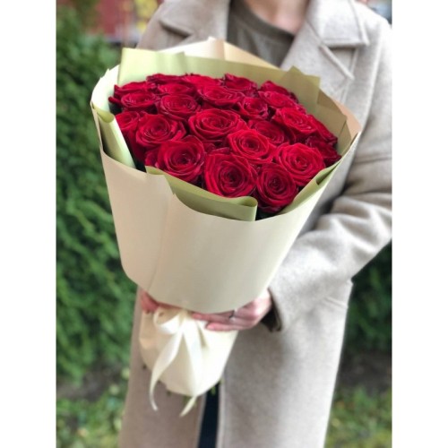 Купить на заказ Букет из 21 красной розы с доставкой в Астане