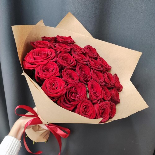 Купить на заказ Букет из 25 красных роз с доставкой в Астане