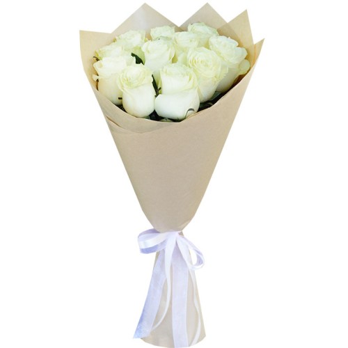 Купить на заказ Букет из 11 белых роз с доставкой в Астане